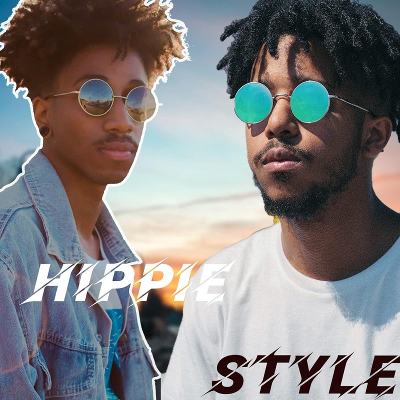 Joopin Hippie Round Sunglasses for Women Men Small Circle Sun Glasses Polarized UV400 Protection - Image 2